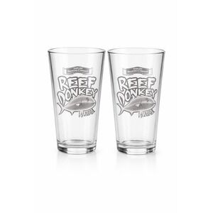 Tampa Bay Brewing Reef Donkey APA Pint Glass Set 2 Beer Barware Rare